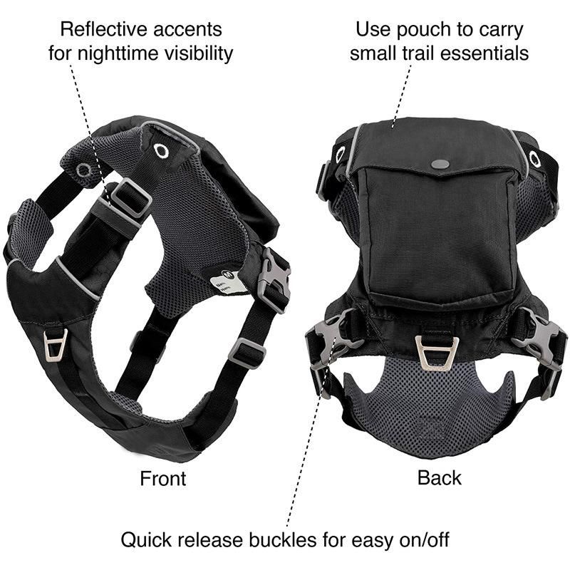 Reflective Lightweight Breathable Soft Padded Dog Vest Harness with Pocket for Running Hiking
