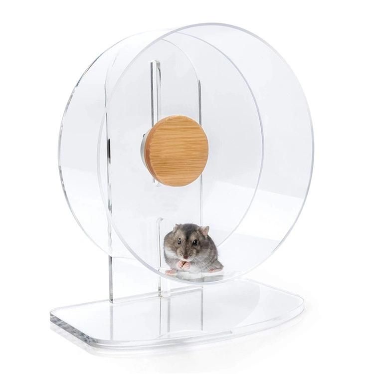 Profession Design Hot Transparent Acrylic Silent Running with a Plastic Base 13-30cm Exercise Hamster Wheel