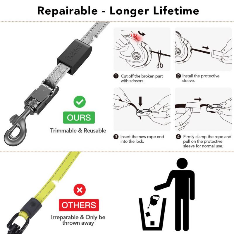 Manufacturer Wholesale Automatic Repairable Extendable Traction Training Pet Lead Heavy Duty Auto Retractable Dog Leash