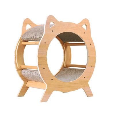 Round Hole Shape for Interesting Cat Toy House Wooden