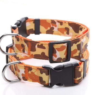 Durable Nylon Camouflage Adjustable Dog Collar for Medium and Large Dog