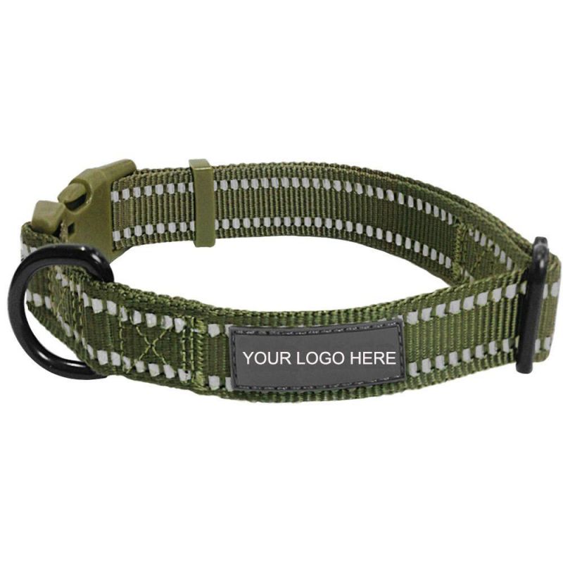 2019 Factory Wholesales Reflective Adjustable Classic Solid Color Dog Collar