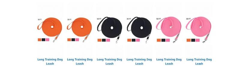 30FT 50FT 20feet Black Extra Long Line Training Dog Leash Great for Training Dog Leash