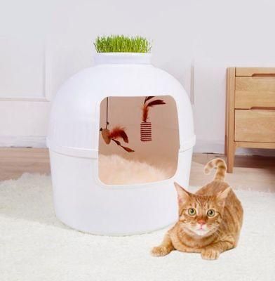 Wholesale Plastic Large Cleaning Cat Litter Box Toilet Design Indoor Plant Decoration Pet Stuff Hidden Litter Litter Box Cat Bed