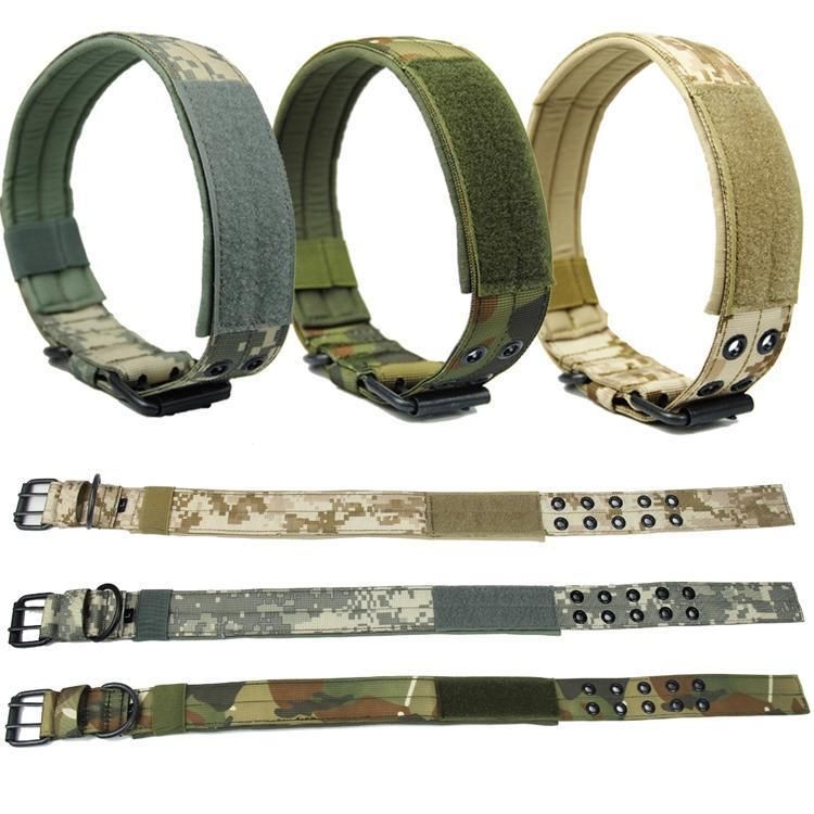 Pet Supplies Hunting Dog Collar Heavy Duty Metal Buckle Military Tactical Dog Collar with Handle