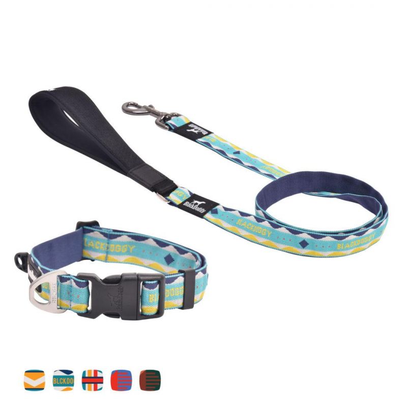 Wholesale Rainbow Jacquard Weave Pet Accessories Dog Leash with New Design Mokofuwa