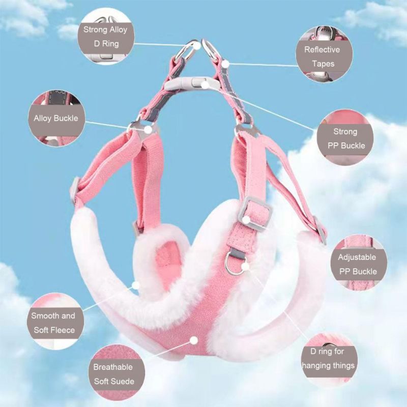 No Pull Pet Harness Cat Harness Vest Soft Fur Bordure Dog Harness