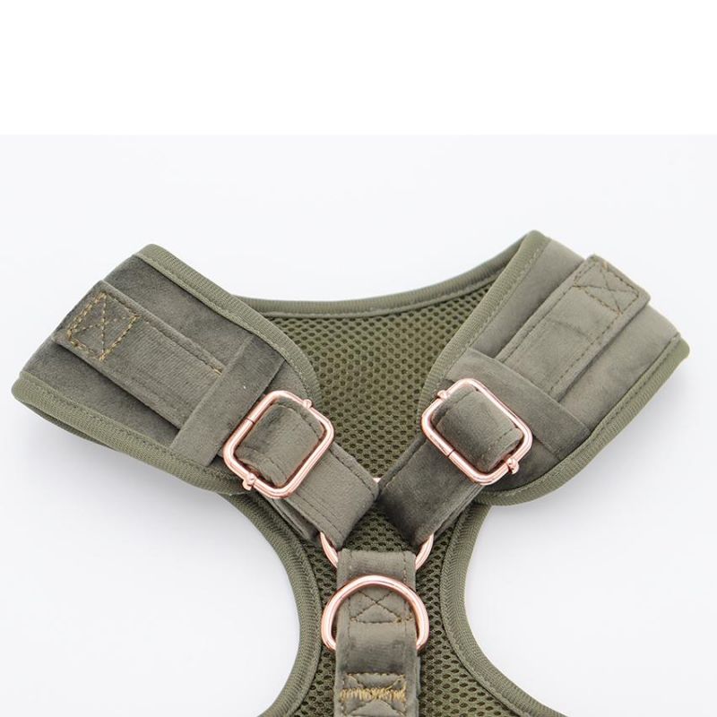 Hot Design Adjustable Metal Buckle Soft Cotton Pink Velvet Dog Collar Leash Harness Set for Small Medium Large Dogs
