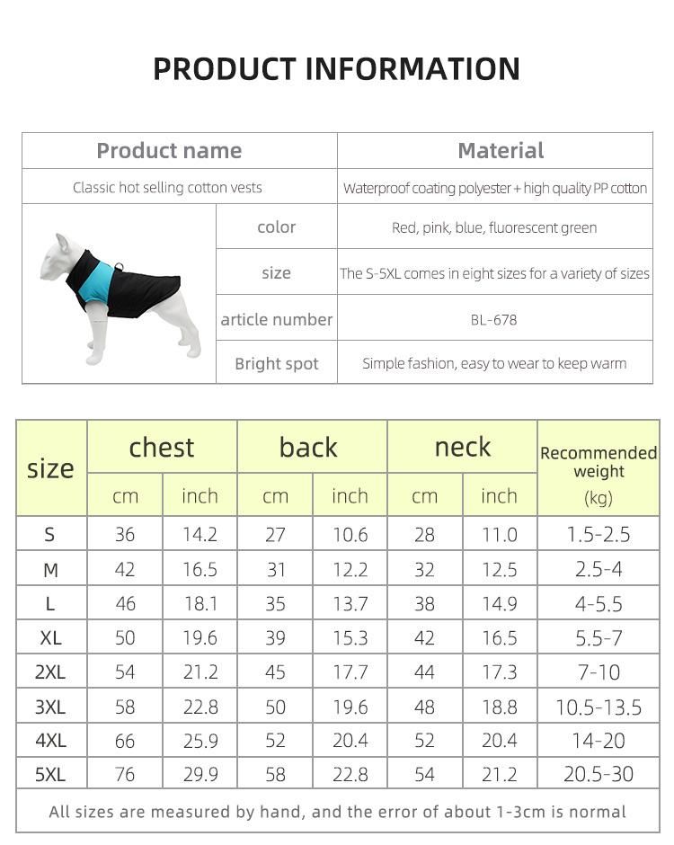 Dog Products, Dog Cold Weather Coat, Reflective Waterproof Winter Pet Jacket, Warm Cotton Lined Vest Windproof Outdoor Apparel for Small Medium and Large Dogs