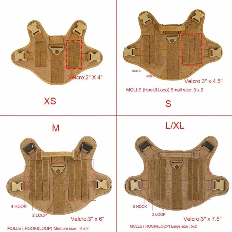 Custom Logo Big Adjustable Non Pull Hunting Harness Outdoor Tactical Military Army Dog Safety Vest Harness for Dog