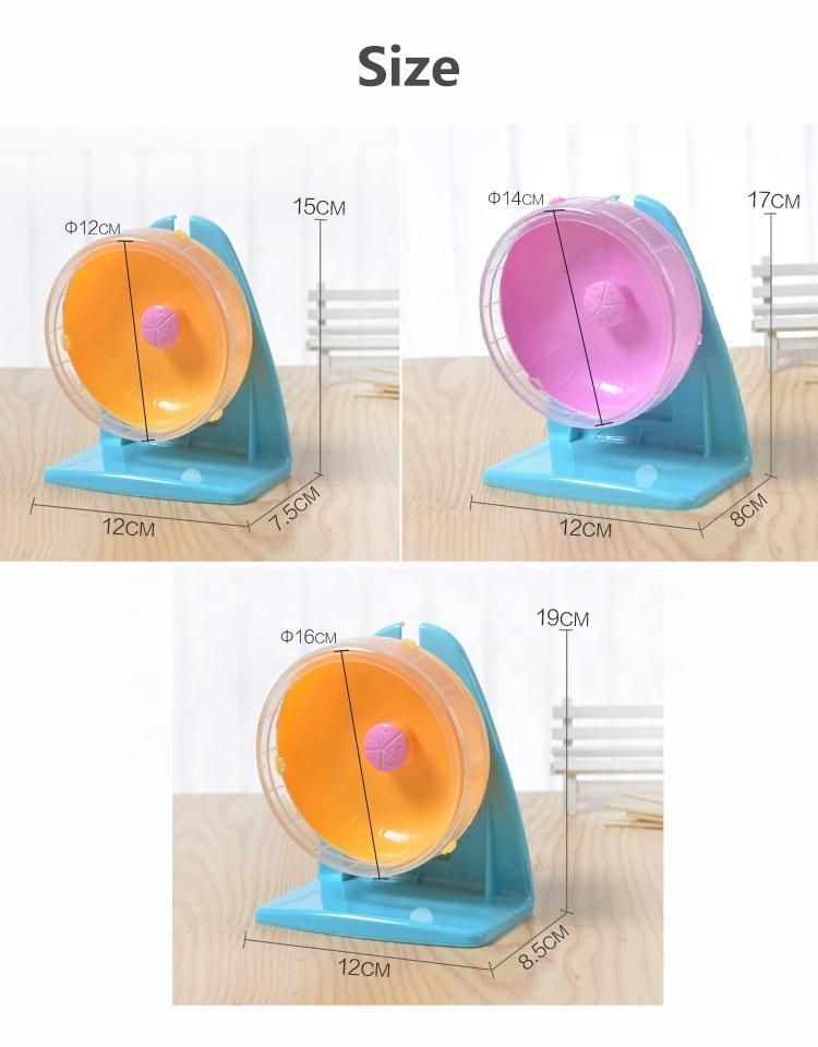 Wholesale High Quality Plastic Small Pet Hamster Toy Running Wheel Bracket Silent Running Hamster Wheel