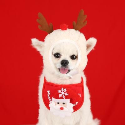 Pet Christmas Hats with Saliva Towel for Dog and Cat
