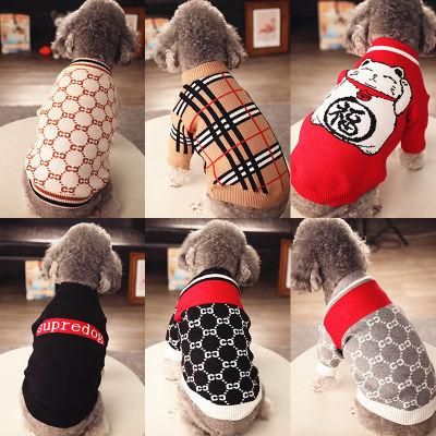 Fashion Cartoon Design Woolen, Keep Warm Knit Tops Clothing Puppy Coat Jumper Large Pets Sweaters//