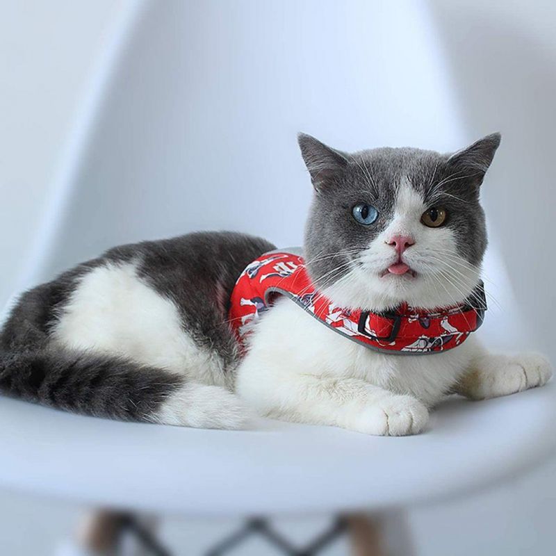 Handsome Dog Pattern Cat Harness with Pet Leash