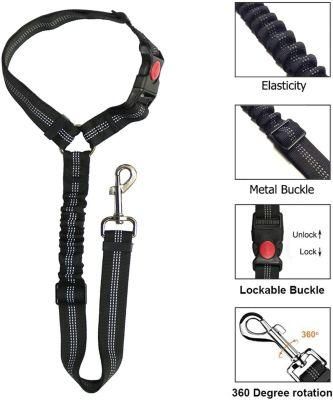 Dog Car Seat Belt Adjustable with Elastic Bungee Buffer Durable Headrest Pet Seat Belt Dog Car Safety Harness Restraint