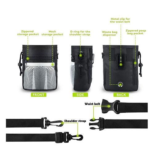 Dog Walking Treat Bag, Dog Treat Pouch with Adjustable Waist Belt, Dog Walking Treat Bag Accessories Including Dog Clicker Bag