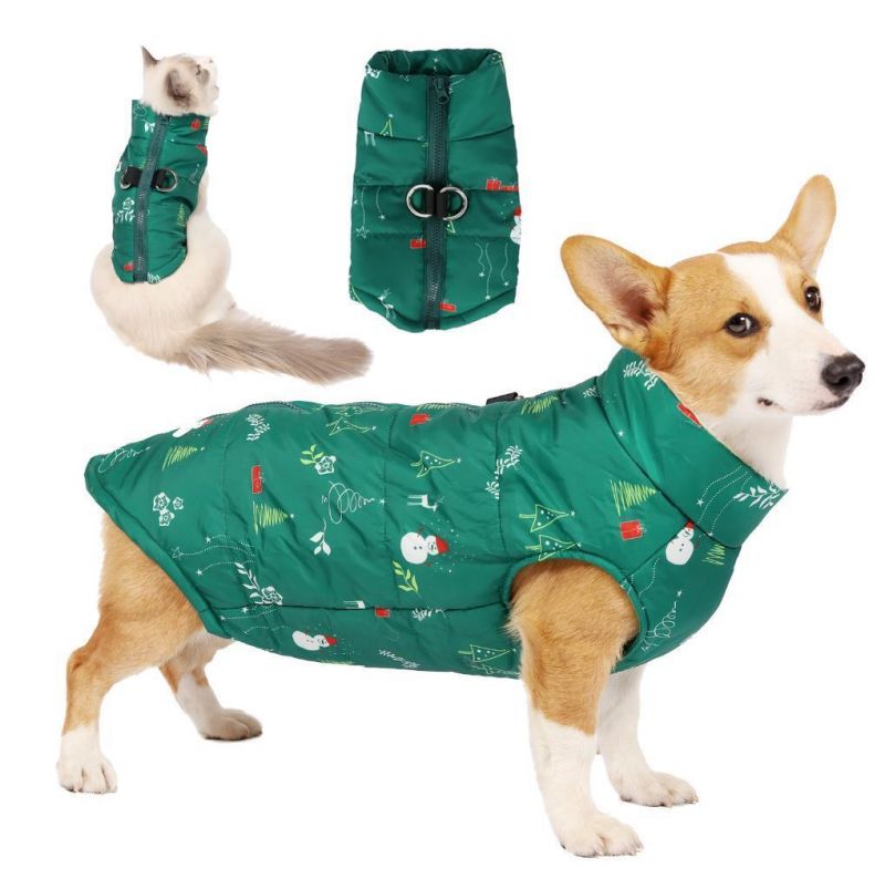 Design Christmas Pet Coat Pup Clothing Dog Holiday Down Jacket
