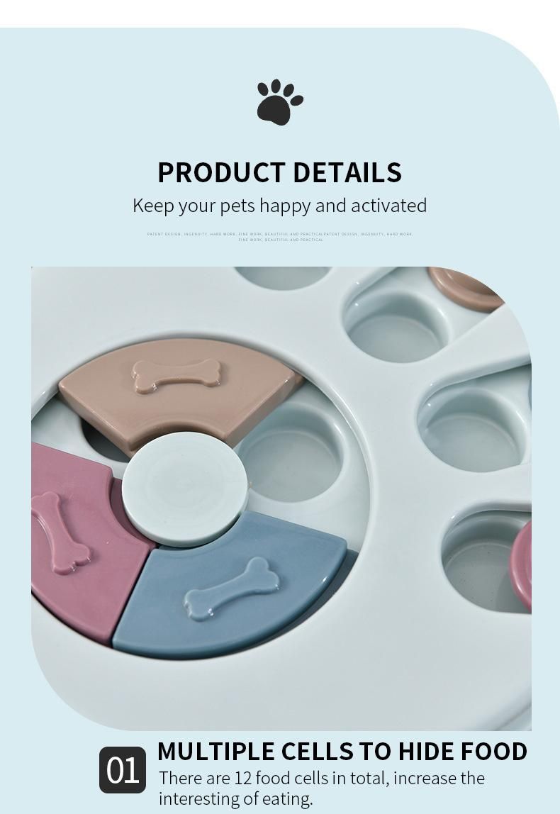 Non-Slip 12 Food Cells in Total Claw Polygon Prototype Wholesale Dog Bowl