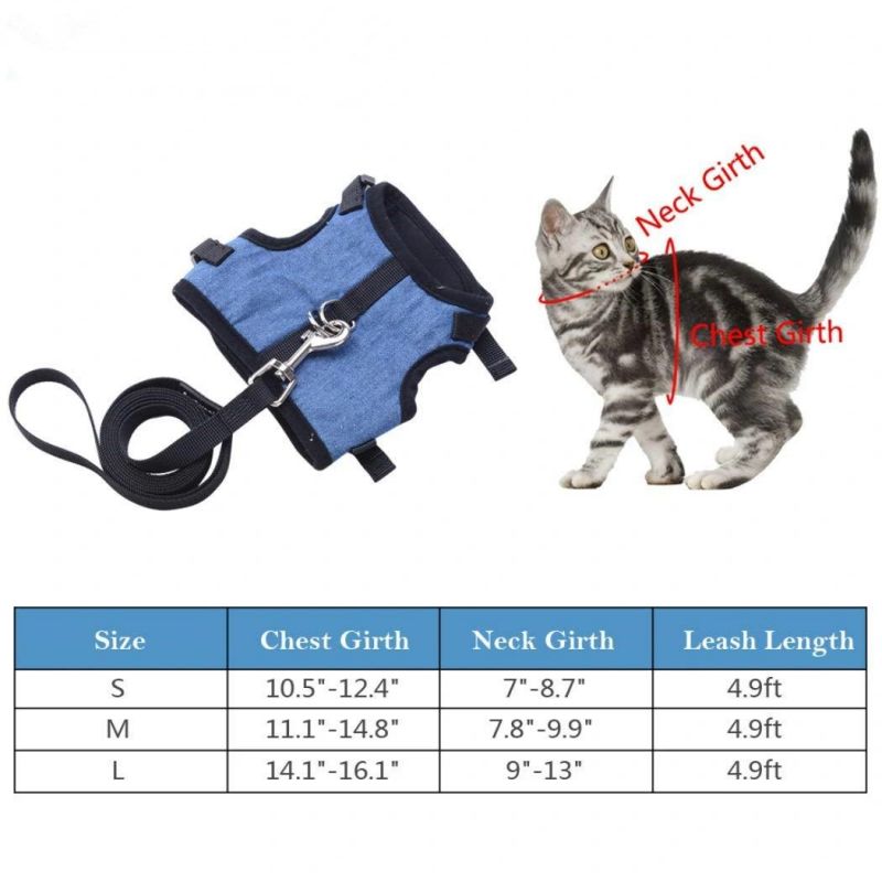 Escape Proof Cat Harness and Leash - Adjustable Soft Mesh Vest for Rabbits Puppy Kittens