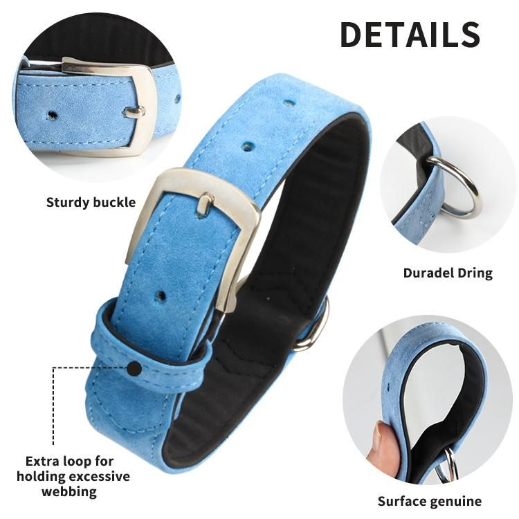 Factory Fashion Adjustable Comfort Pet Dog Collar, Private Durable PU Leather Dog Collars Logo Custom