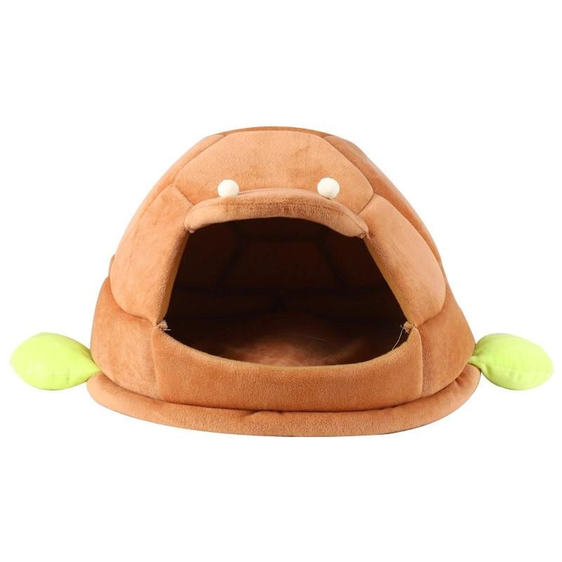 Animal Shape Pet Bednew Style Cute Semi-Closed Pet Beds Soft Comfortable and Warm Tortoise Shell Cat Bed House