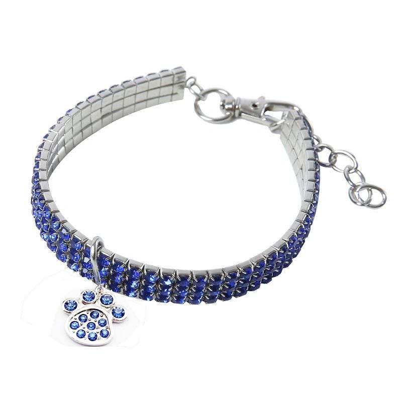 Bling Dog Collar/Sparkly Pet Puppy Cat Crystal Diamante Rhinestone Collars/Adjustable Elastic Diamonds Doggy Necklace