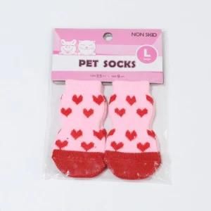 Pink Cartoon Non-Slip Non-Scratch Warm Cotton Hosiery Pet Socks
