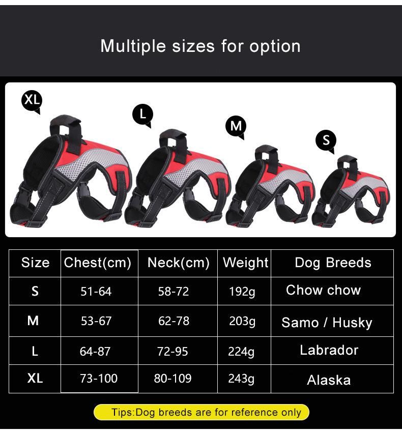 Adjustable Soft Padded Adjustable Buckle Pet Leashes Dog Harness Vest