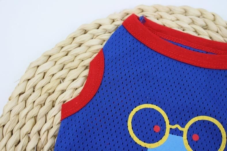 Spring Summer New Cat Dog Clothing Breathable Mesh Printed Vest Teddy Pet Dog Cloth Wholesale