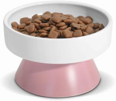 Cat Ceramic Raised Food Bowls, Elevated Pet Feeder, Protect Pet&prime; S Spine, for Dog Kitty Puppy Rabbit
