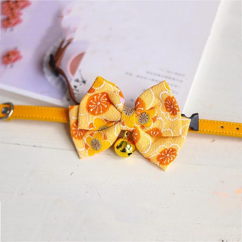 Wholesale Adjustable Kitten Dog Collar Pet Accessories Cute Japanese-Style Cat Bow Ties Collar with Bell