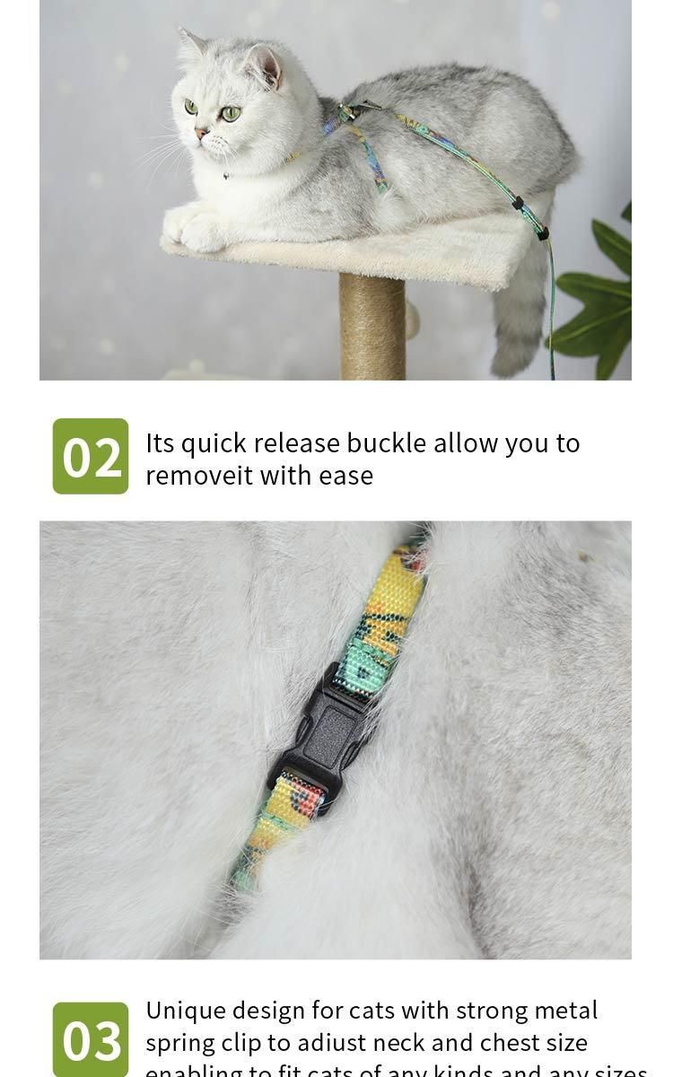 Cheap Price Makes Cats Safe Freedom Graffiti Cat Leash Harness