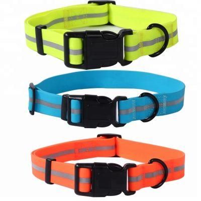 Soft Silicone Quick Release Dog Collar Pet Supplies, Waterproof Rubber Neon Day Glo Dog Collar, Reflective Pet Dog Collar Set