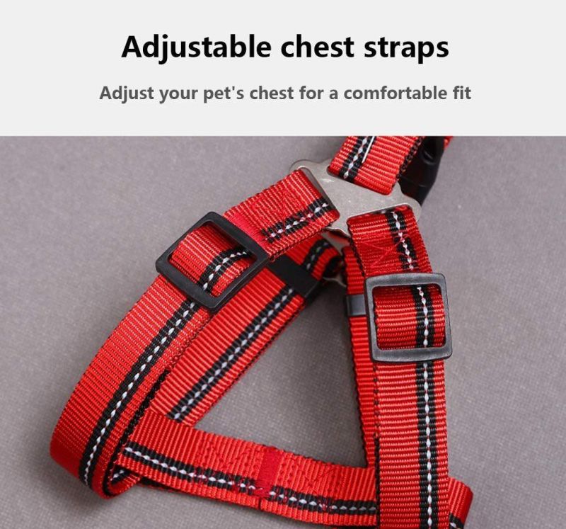 Dog Leash Harness Set Durable Adjustable Heavy Duty Reflective Dog Harness