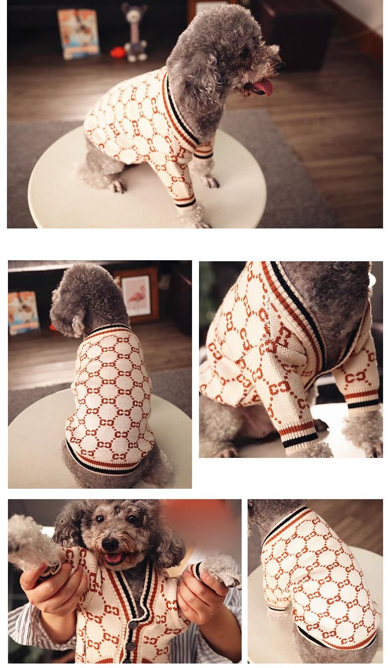 New Dog Cardigan Sweater, Knitted Furry Warm Stocked Puppy Cat Clothes//