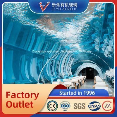 Custom Size Large Diameter Cylinder Tube Curved Tunnel Clear Glass Acrylic Fish Tank Aquarium
