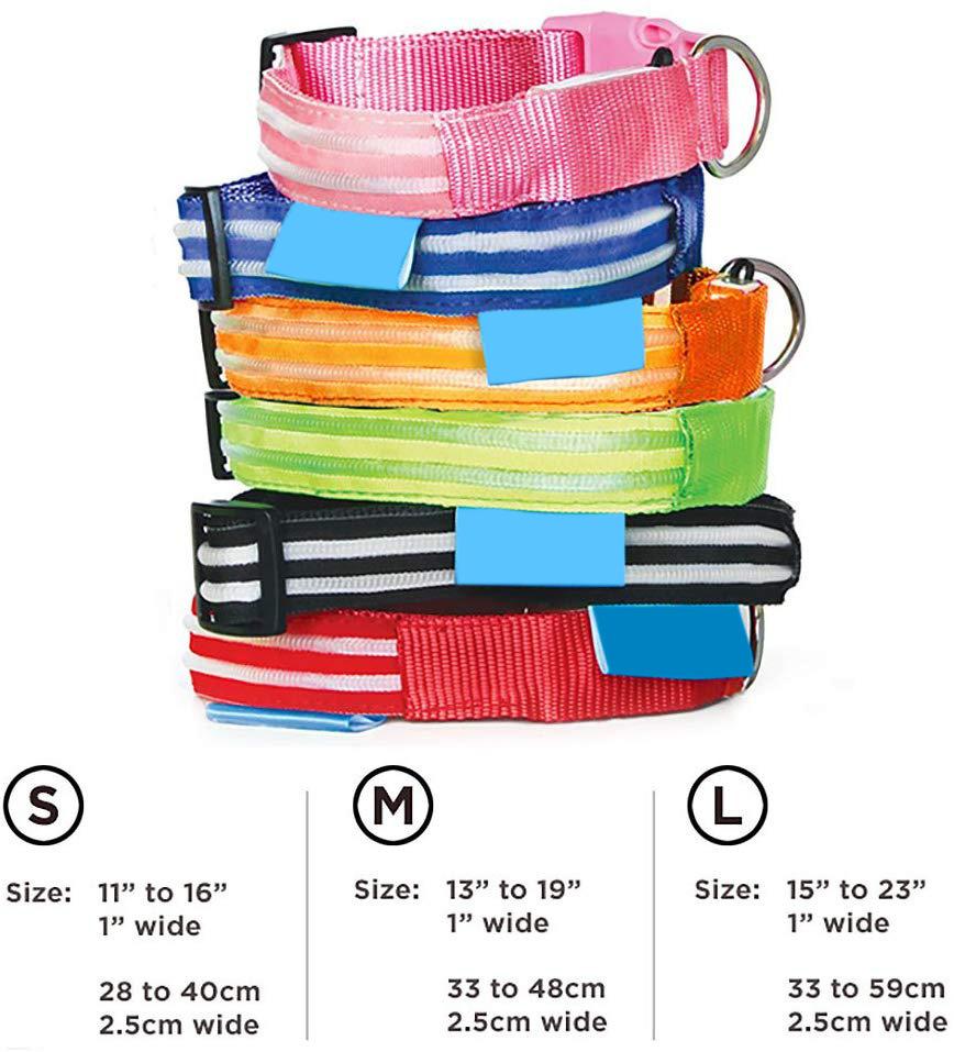 Weatherproof Long Lasting USB Rechargeable Light up Pet Collar