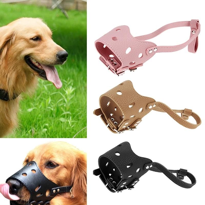 Adjustable Leather Dog Muzzle Anti Bark Bite Chew Dog Training Products for Outdoor Pet Products