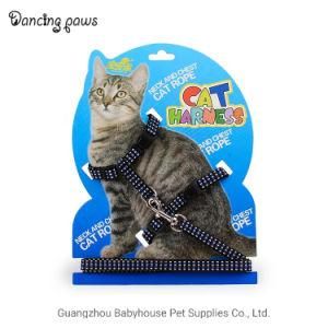 Stock Nylon Adjustable I-Shaped Training Rope Cat Harness with Leash