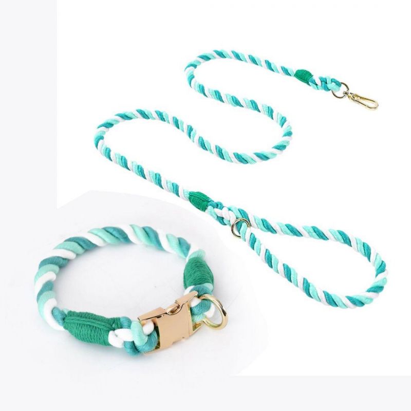 Wholesale Ombre Dog Leash Durable Dog Rope Leash Colorful Dog Collar and Leash Set
