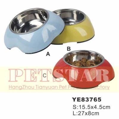 Melamine Bowl with Stainless Bowl, Color Assorted