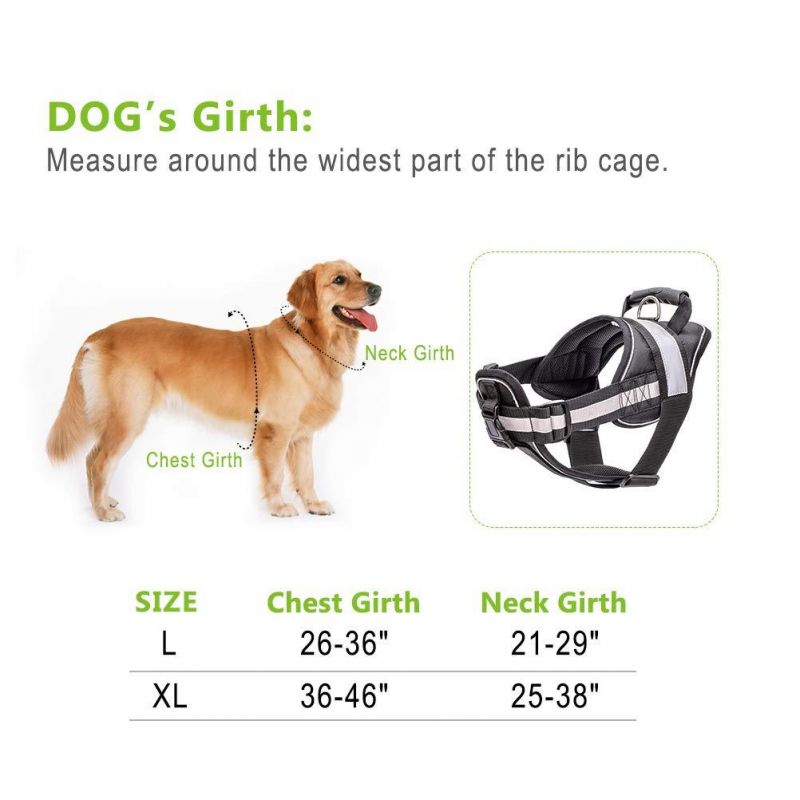 Black New Upgraded Ultra-Reflective Dog Harness for Safe Walking Night