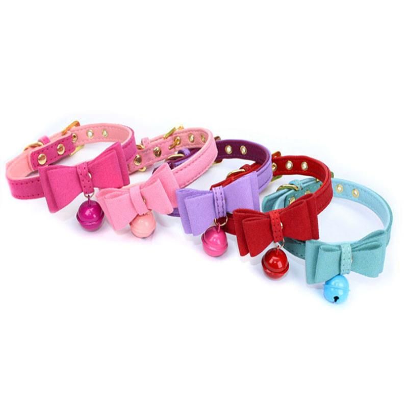 Charming Bow Cat Collar with Bell Cute Pet Collar