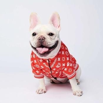 Fashion Luxury Logo Dog Coat Teddy Cotton Warm Popular Dog Apparel Winter Pet Jacket