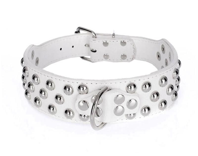 Fashionable Stuedded Rivet Pet Collar PU Leather Dog Collar