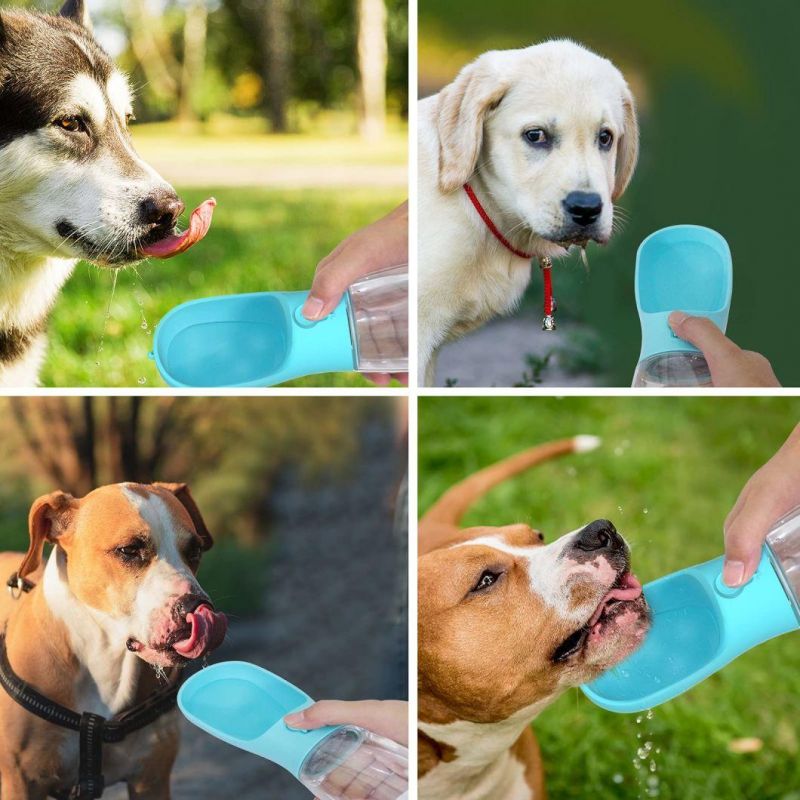 Pet Water Dispenser Feeder Foldable 300ml Bottle Bowl Drinker Cup