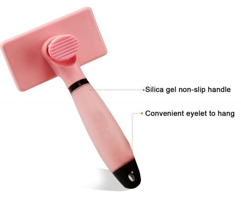 Wholesale Durable Self Cleaning Silicone Stainless Steel Pet Hair Remover Comb Dog Brush