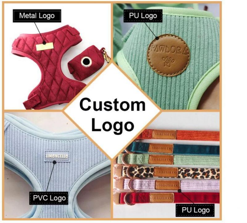 New Arrival Luxury Velvet Grid Pet Harness Set with Matching Collar Leash Reversible Dog Harness Vest