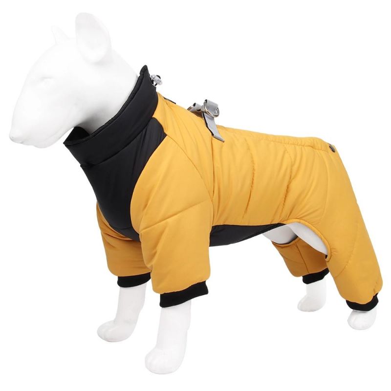 Dog Products, Amazon R New Cotton-Padded Clothes Reflective Color Matching Small and Medium-Sized Dog Legs Cotton-Padded Jacket