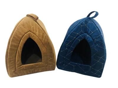 Comfort Soft Terry Pyramid Hut Cat Pet Bed